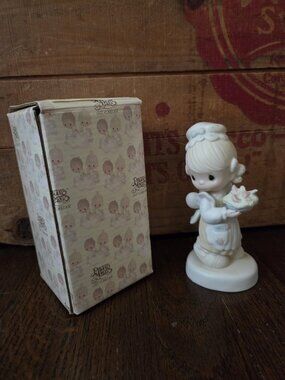 Vintage Precious Moments "THERE IS JOY IN SERVING JESUS" Figurine 1981